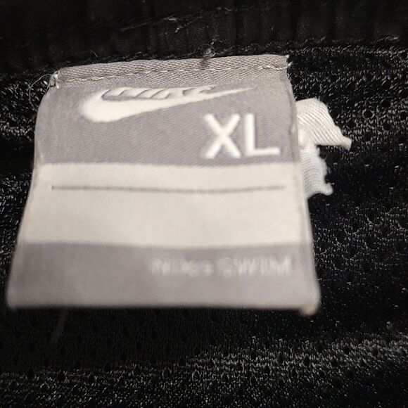 Nike mens black gray side floral panel bathing suit swim trunks Sz XL - Picture 4 of 4